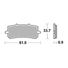 962SRST SBS PASTIGLIA FRENO per J JUAN 0 PINZA RADIALE FISSA 2P 82MM 0-0