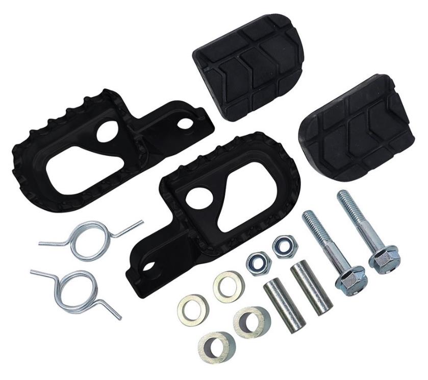 C4 kit Pedane poggiapiedi moto nere per Rieju SMX 50 Minarelli AM6 2002 - 2011