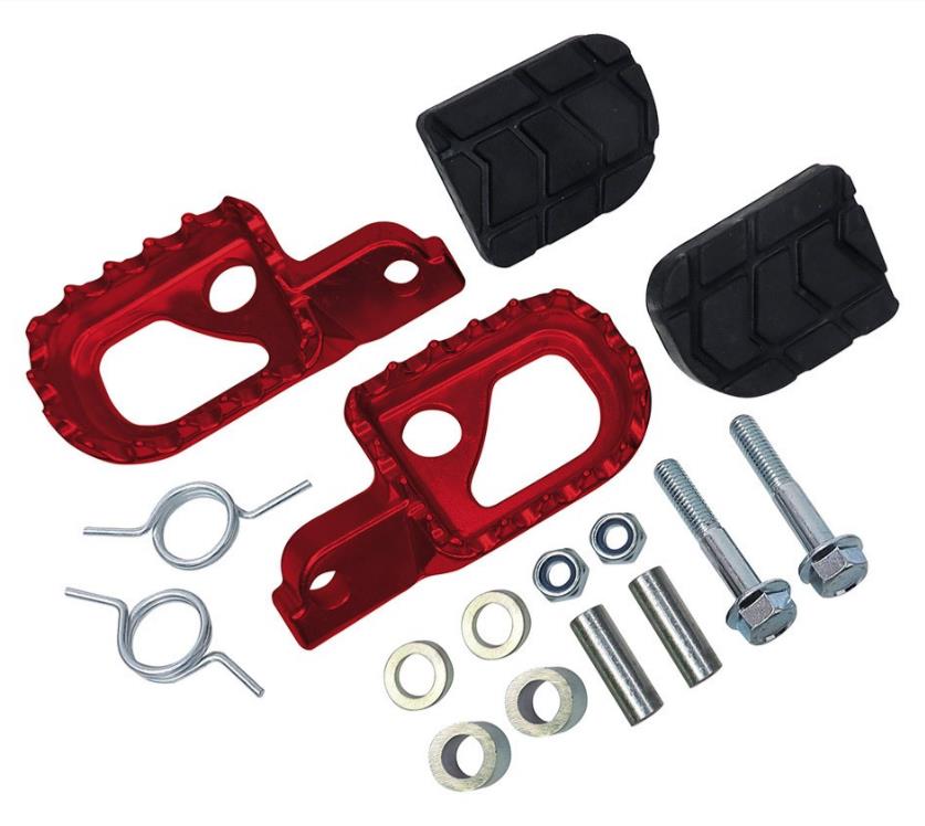 C4 kit Pedane poggiapiedi moto rosse per Rieju MRT PRO 50 SM EU5 2021 2022 2023