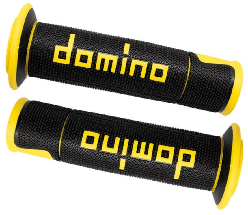 Domino Coppia Manopole Domino A450 nero / giallo universale 120mm