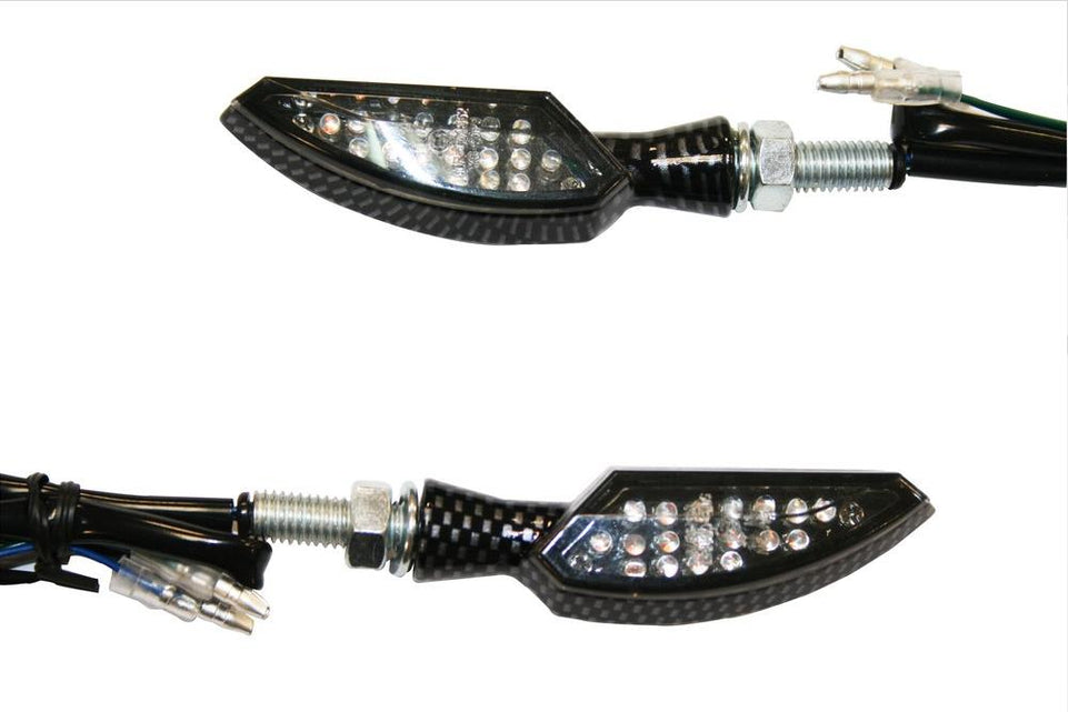 T4Tune Coppia Frecce omol. "Dagger" carbon con led universali