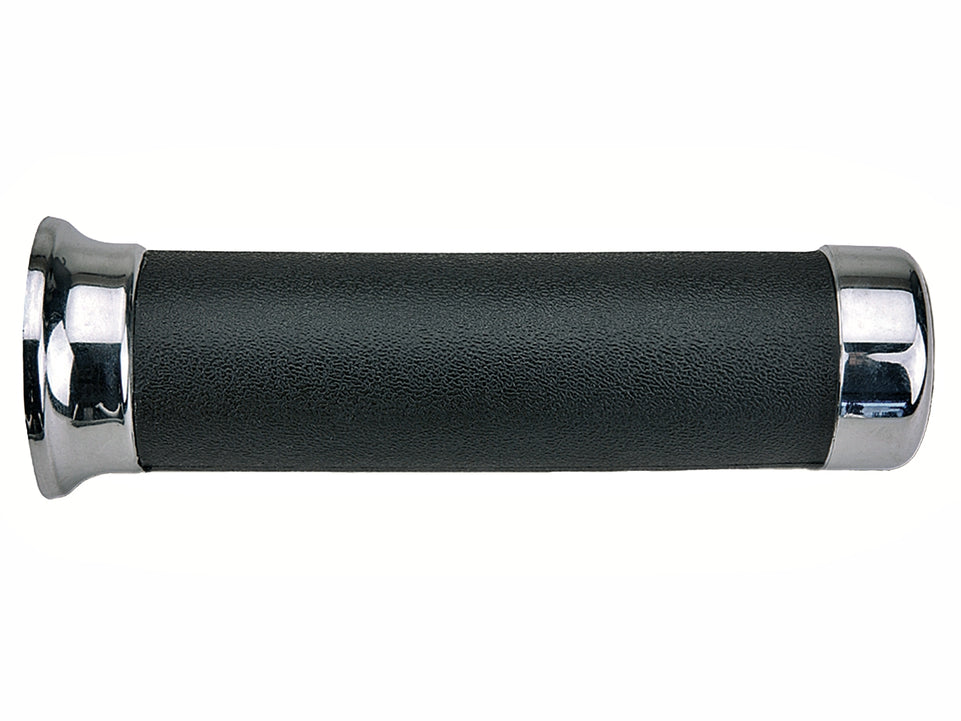 Manopole Domino Style 2470 Flangia Cromata Strada gomma Chiuse Moto Universali 145 - LGMoto SRL