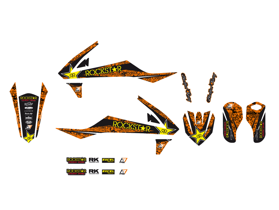 Kit grafiche KTM 85 SX (18-24) Rockstar Energy + Coprisella