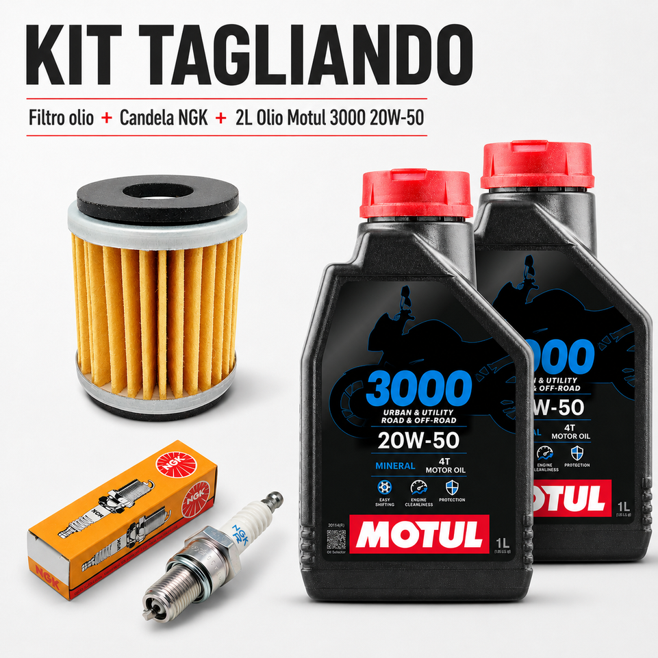 Kit Tagliando - Olio Motul, Filtro olio e candela per Yamaha YBR 250 2010