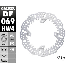 Disco freno Galfer Shark posteriore - 4 mm