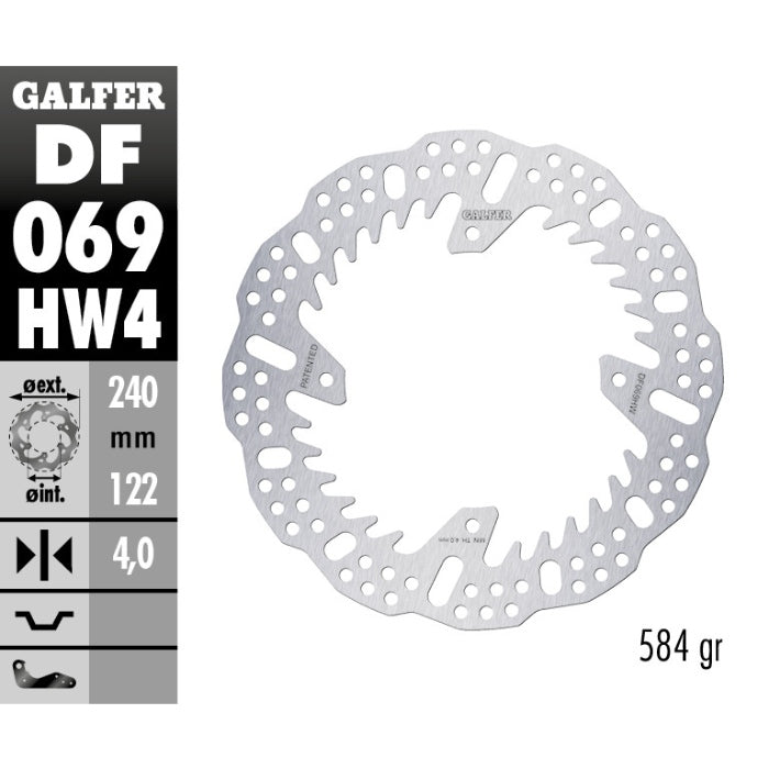 Disco freno Galfer Shark posteriore - 4 mm