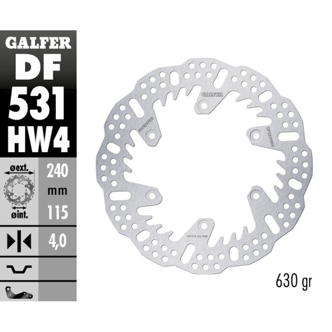 Disco freno Galfer Shark posteriore - 4 mm