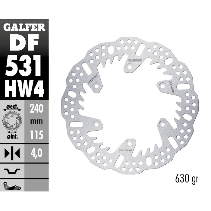 Disco freno Galfer Shark posteriore - 4 mm