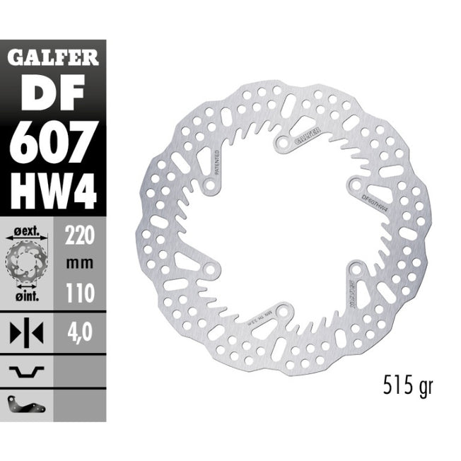 Disco freno Galfer Shark posteriore - 4 mm