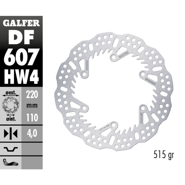 Disco freno Galfer Shark posteriore - 4 mm