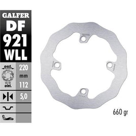 Disco freno Galfer Wave posteriore pieno