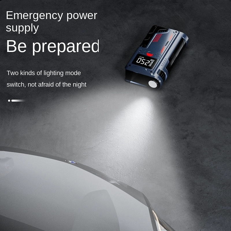 2 in 1 Avviatore Emergenza gonfia gomme Auto Moto Scooter Power Bank 12V 1000A Luce Led Usb ricarica - LGMoto SRL