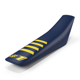 Coprisella universale Onegripper - Ribbed blu scuro e giallo