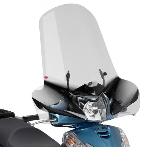 GIVI Parabrezza Trasparente + Attacchi 52 x 66,5 cm per Honda SH 300i 2007 - 2010