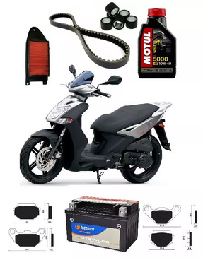 KIT TAGLIANDO FRENI TRASMISSIONE OLIO BATTERIA per KYMCO AGILITY R16 125 2008-2015