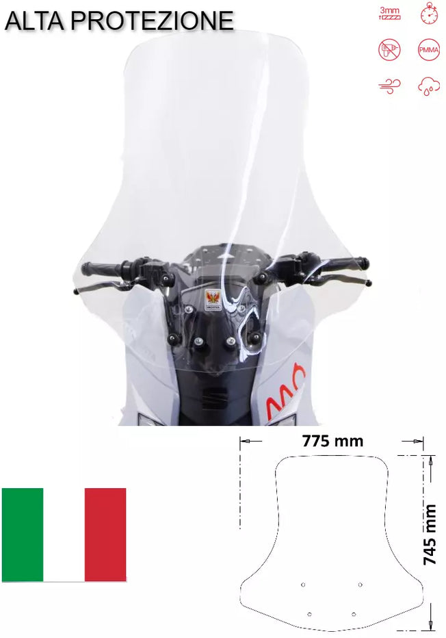 ISOTTA SOLO LASTRA SENZA ATTACCHI ALTA PROTEZIONE PER SEAT MO 125 2021 2022 2023