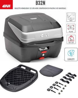 Givi Kit Bauletto 32LT completo + Portapacchi per PIAGGIO Liberty 50 125 150 2025 2026