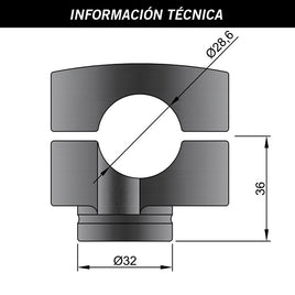 Vicma Riser / Torretta manubrio neri per Moto / Scooter