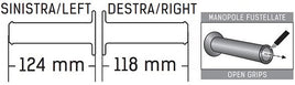 Manopole Domino Style 1152 Strada gomma aperte Moto Universali 124mm SX 118mm DX - LGMoto SRL