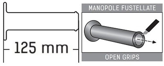 Manopole Domino Style 0397.82.40.06 TRIAL in gomma aperte Moto Universali - LGMoto SRL