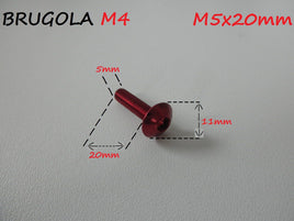 VITE IN ERGAL TESTA BOMBATA TBM5X20 ROSSA MOTO SCOOTER UNIVERSALE