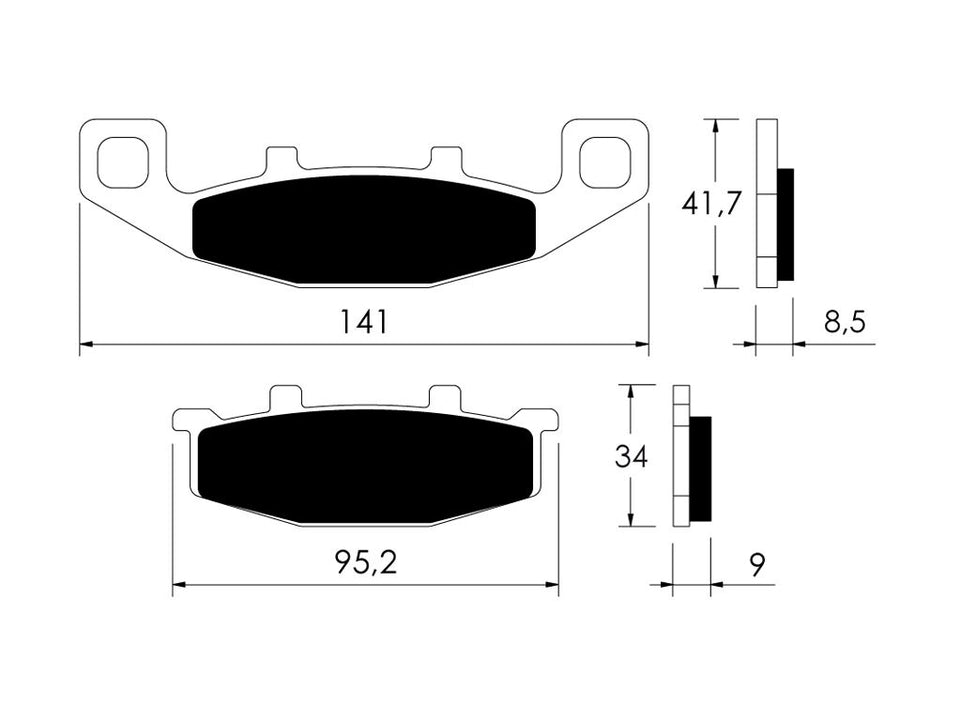 P10738 PASTIGLIE FRENO ANTERIORI ORGANICHE per Kawasaki 500 KLE A1- 91-