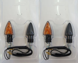 2 COPPIE FRECCE CARBON GAMBO CORTO OMOLOGATE UNIVERSALI PER DUCATI Monster 696
