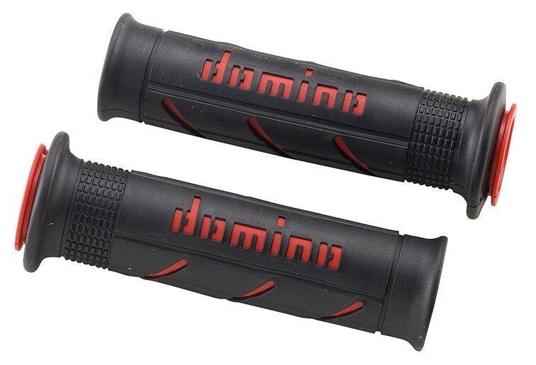 GRIPS 002 Cp. manopole Domino XM2 Super Soft nero/rosso Universali