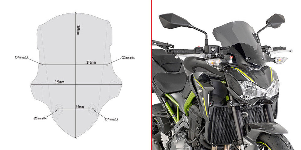 A4118 GIVI Cupolino Fumé per Kawasaki Z 900 2017 2018