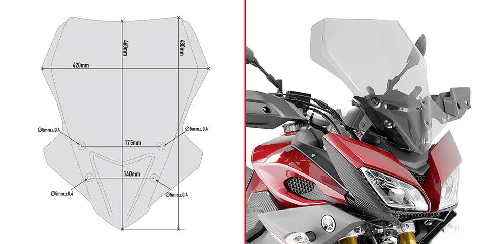 D2122S GIVI Cupolino Fumé per Yamaha MT-09 Tracer 2015 2016 2017