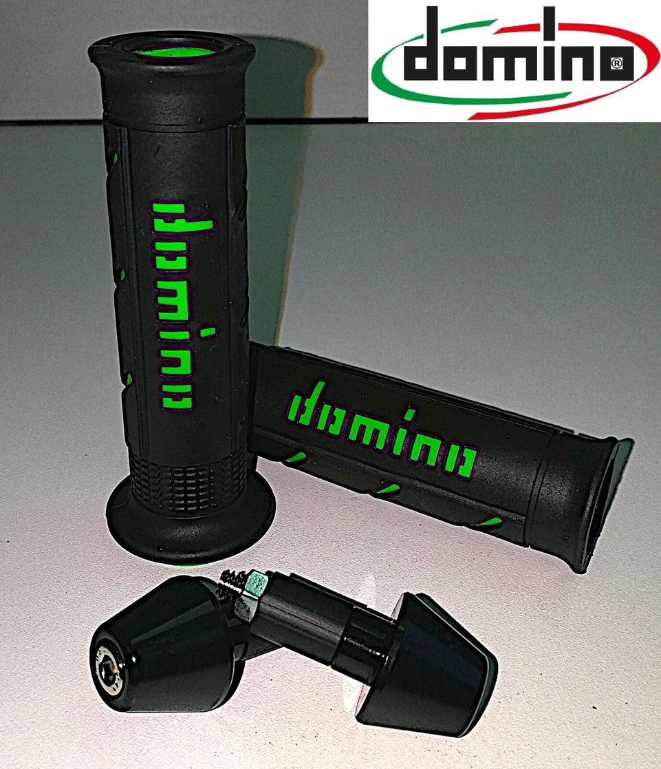 Kit Manopole Contrappesi Nero/Verdi Domino XM2 per Aprilia RS 50