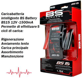 BS battery caricabatteria mantenitore BS15 12V 1500mA per Yamaha MT-07 2017 2018