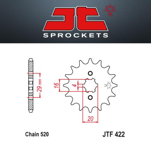 JT Pignone Acciaio 422 Denti 13 Passo 520 per Cagiva 125 WMX 1983-1984