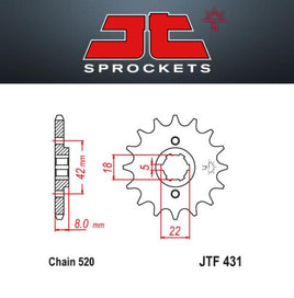 JT Pignone Acciaio 431 Denti 13 Passo 520 per Suzuki LT250 EF G 1986