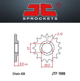 JT Pignone Acciaio 1906 Denti 15 Passo 420 per Ktm 65 SX 12-19
