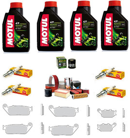 Kit REVISIONE Olio+Filtri olio aria+Candele+Pastiglie per Honda HORNET 600 2001