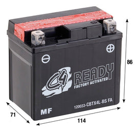 Batteria al gel YTX4L-FA C4 per Yamaha Jog 50 R E2 2002-2013 - LGMoto SRL
