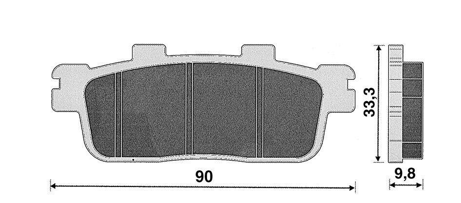 Coppia pastiglie freno Posteriori C4 per Kymco Downtown ABS 350 I-350-2015-2016