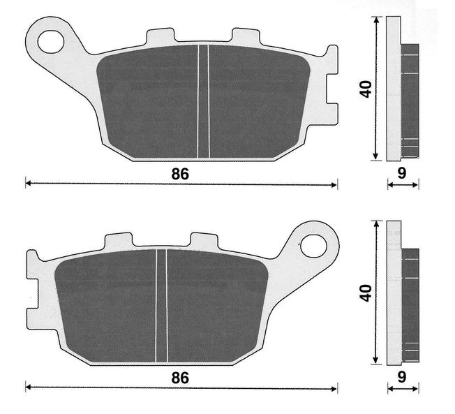 Coppia pastiglie freno Posteriori C4 per Yamaha MT 07 700 E5 2020 2021