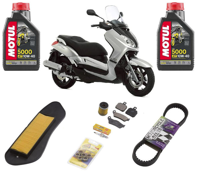 Kit tagliando Olio Motul filtri cinghia pastiglie per Yamaha X-Max 125 2006-2009