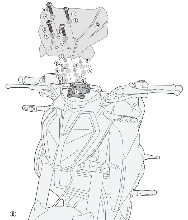 GIVI attacchi staffe parabrezza per KEEWAY RKF 125 2018 2020 2021 2022