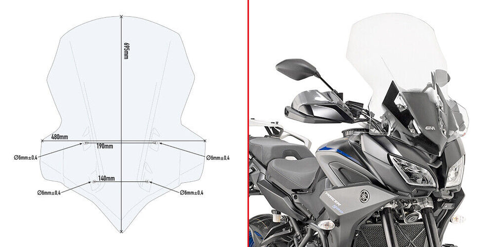 GIVI kit attacchi parabrezza per Yamaha Tracer 900 / Tracer 900 GT 2018-2020