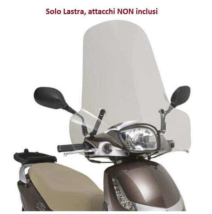 GIVI Parabrezza Trasparente 50,8 x 66 per PEUGEOT Belville 125-200 2017 - 2020