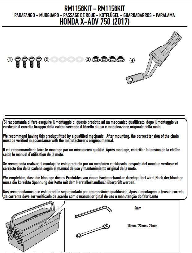 GIVI Kit supporto attacchi per parafango per Honda X-ADV 750 2017 - 2023