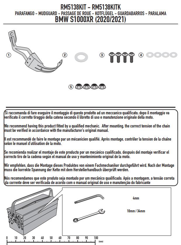 GIVI Kit Parafango RM02 + Attacchi supporti per BMW S 1000 XR 2020 2021 2022