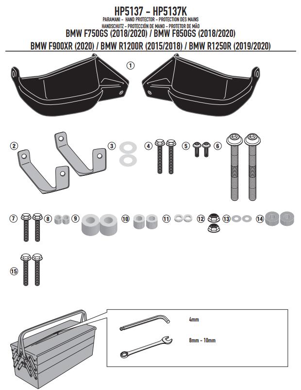 GIVI Kit Paramani in ABS per BMW F 750 GS 2018 2019 2020