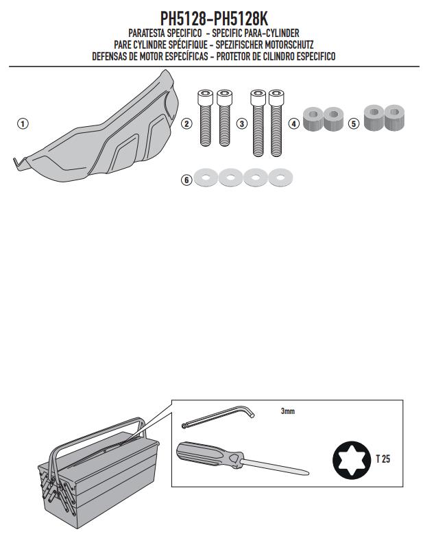 GIVI Kit Paratesta Paracolpi protezione nero per BMW R 1250 RT 2019 2020