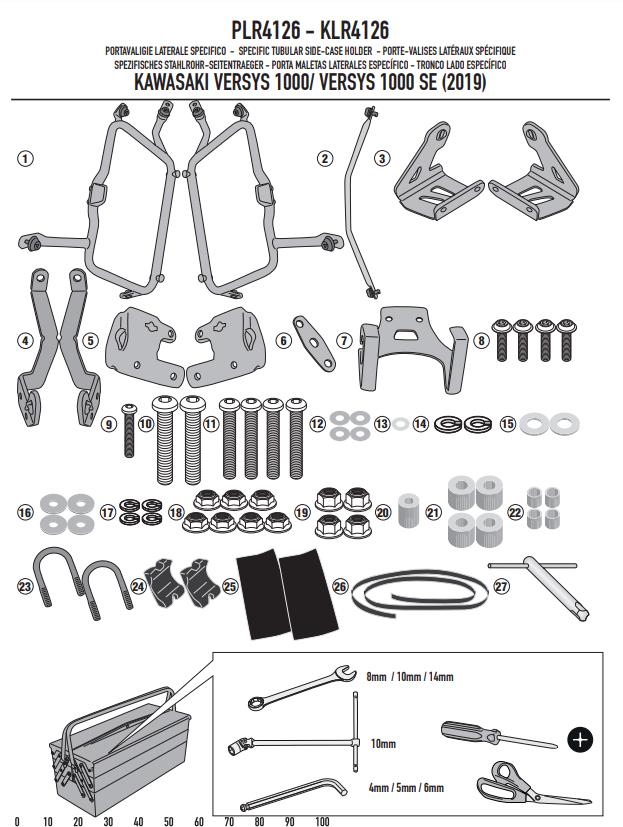 GIVI KIT Portavaligie laterale Monokey per Kawasaki Versys 1000 2019 - 2022