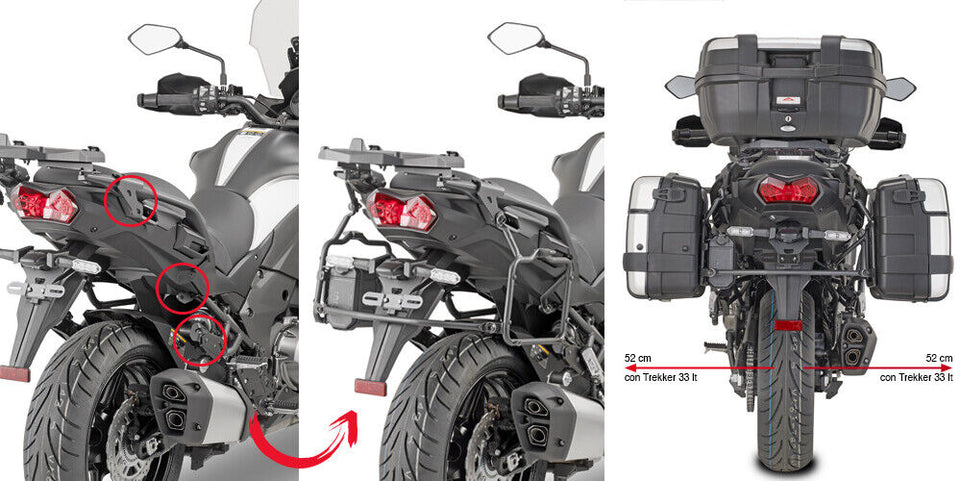 GIVI KIT Portavaligie laterale Monokey per Kawasaki Versys 1000 2019 - 2022