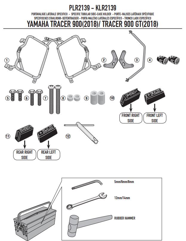 GIVI KIT Portavaligie laterale Monokey per Yamaha Tracer 900 / GT 2018 2019 2020